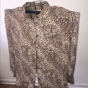 Philosophy‎ size large animal print cheetah long sleeve button down soft flowy